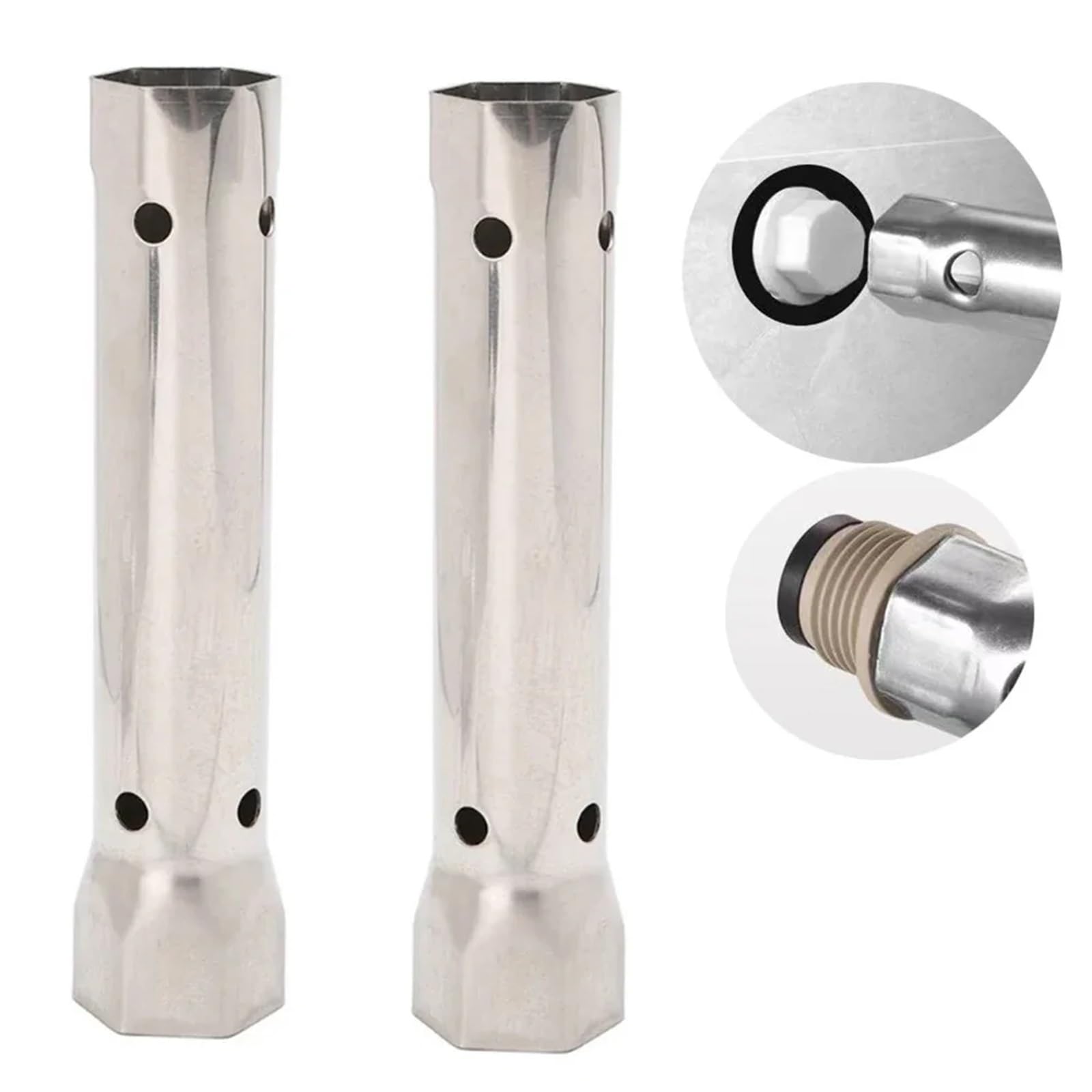 Clé à robinet monobloc Lot de 2 clés à robinet, clé à tube, anneau de plomberie, douille hexagonale, cliquet dynamométrique, outils d'entretien 34/40 mm
