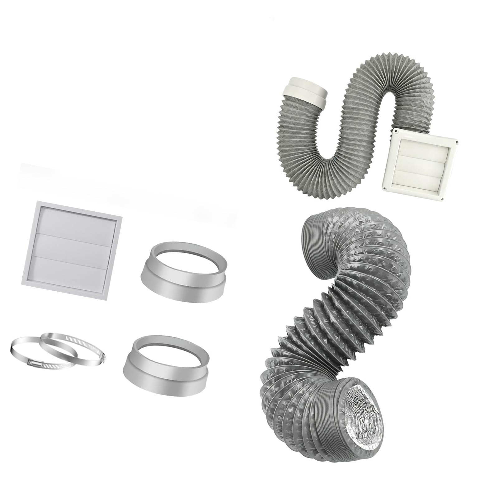 FROMCEO Comprehensive Dryer Outlet Assembly with Leak Proof Connectors and Adjustable Metal Fasteners Dryer Wall Vent