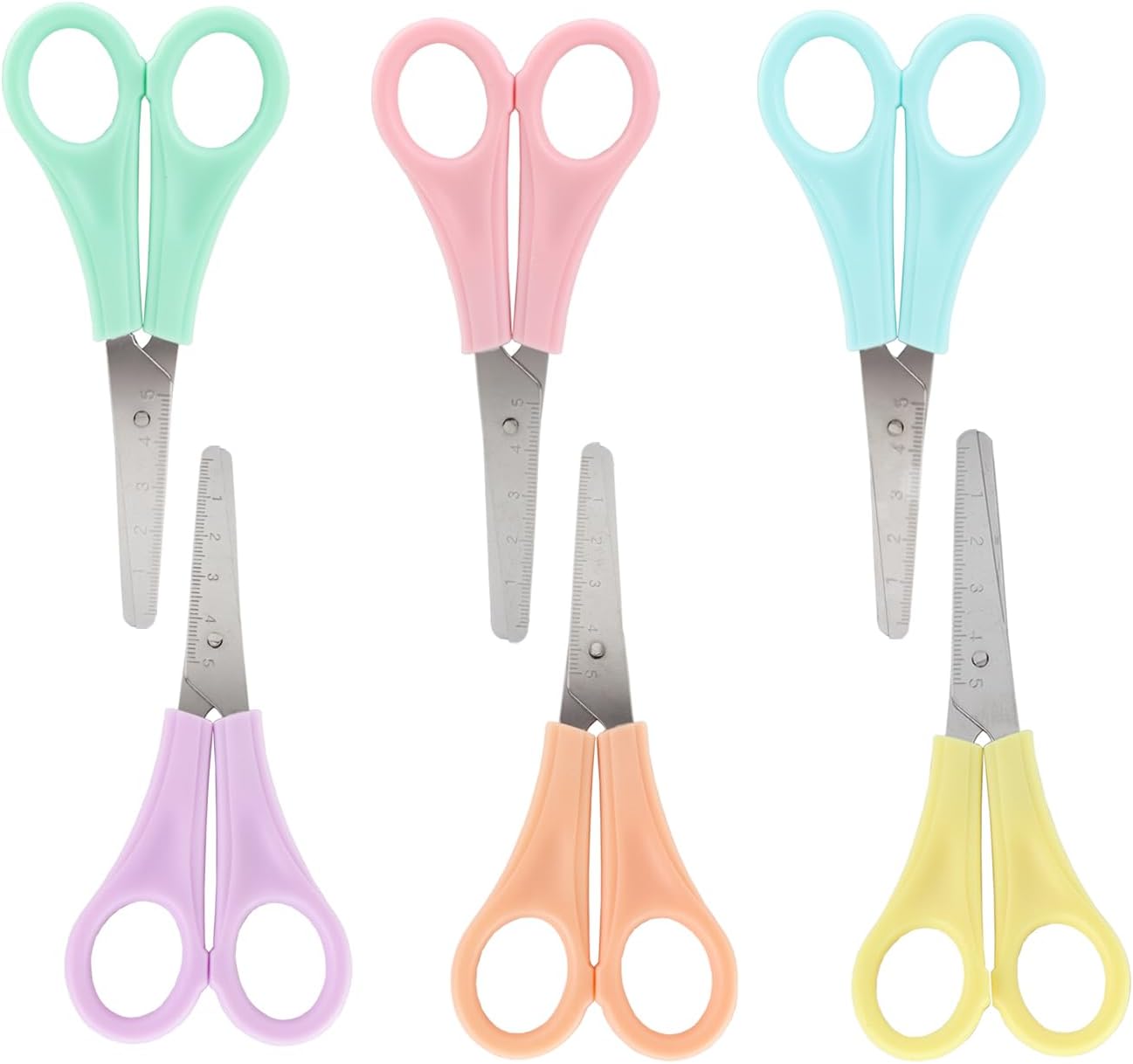 Amazon.com: Aacehlh 6 Pack Safety Scissors, 5' Safety Blunt Tip Kids ...