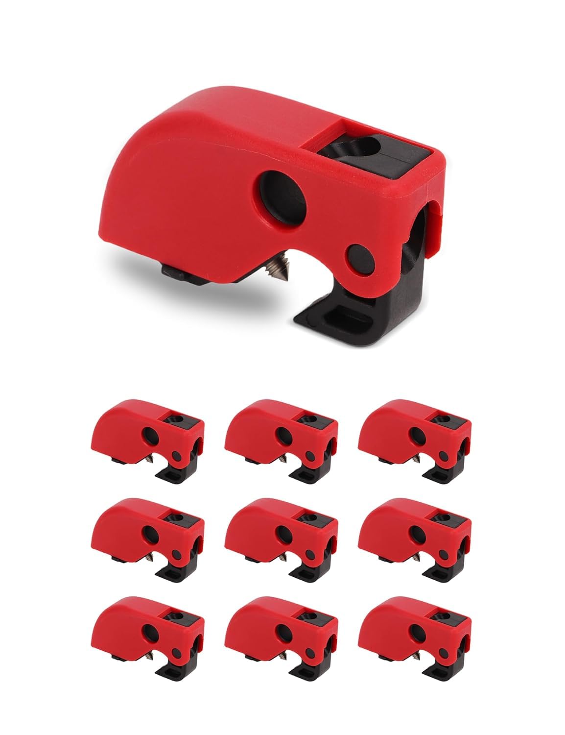 10-Teiliges Lockout Tagout Set, Circuit Breaker Lockout Sperrvorrichtung, Sicherungssperre & Sicherungsschloss für Elektriker, Universelles Lock Out Tag Out Set für Industrie & Leistungsschalter