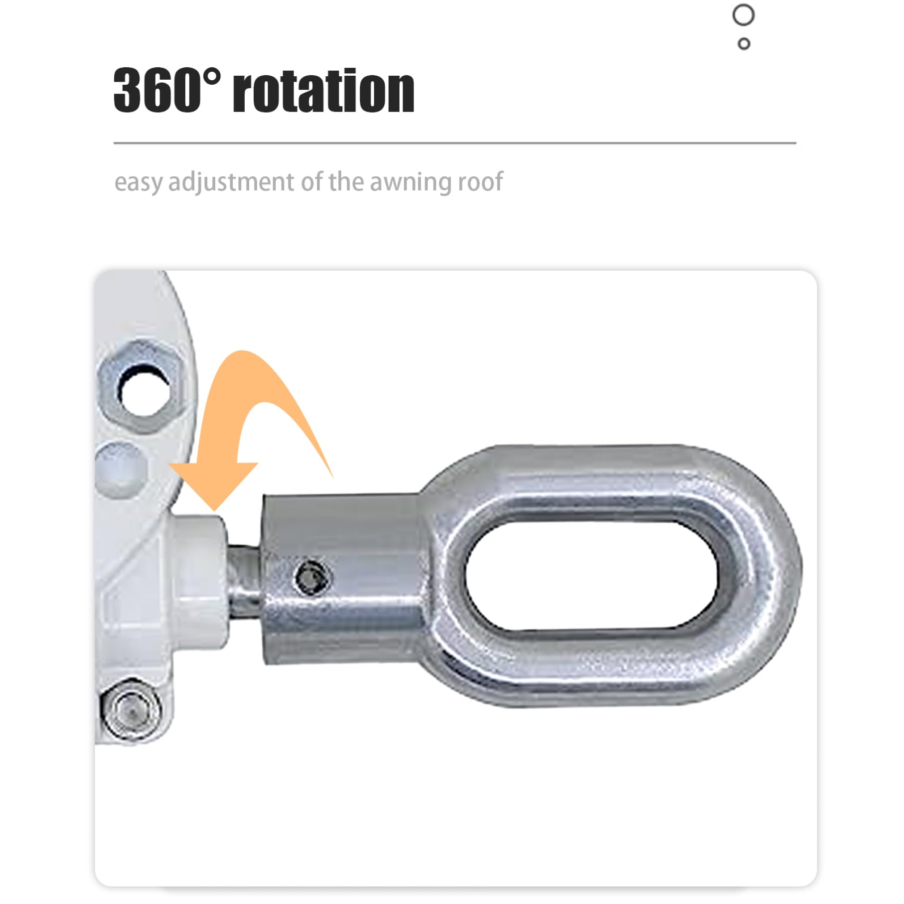 Kabellose Halterung, Ersatz-Halterung, für den Außenbereich, Markise, Schneckengetriebe, universell, manuell, 360 Grad drehbar, Ersatz-Sonnenschutz, Kurbelmechanik-Hardware