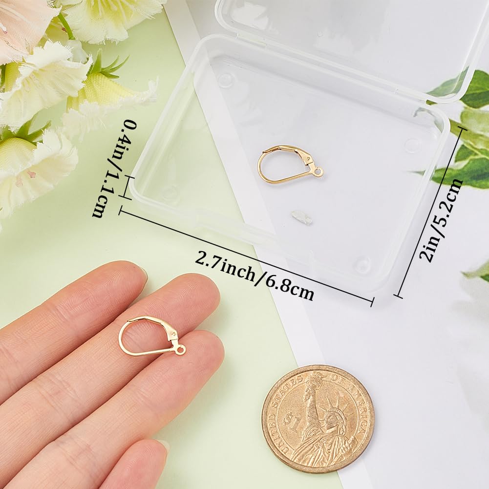Beebeecraft 4 stuks 14 karaat goud gevulde hefback-oorbelhaken met open lus, Franse oorhaken, beslag met opbergdoos voor het maken van oorbellen Beebeecraft 4 stuks 14 karaat goud gevulde hefback-oorbelhaken met open lus, Franse oorhaken, beslag met opbergdoos voor het maken van oorbellen