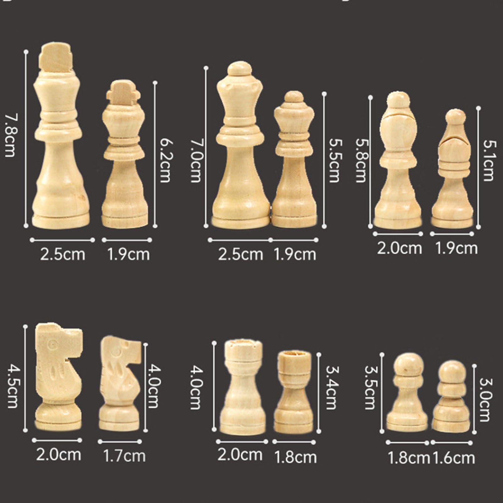 Juego de ajedrez de Madera Plegable con Tablero, Piezas y Compartimento para guardarlas. Ideal para Juegos en Familia.