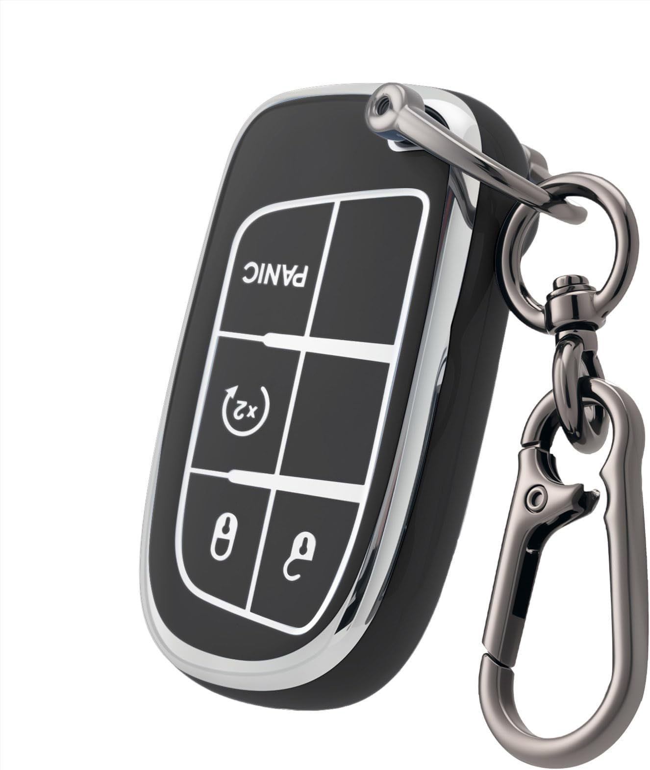 for Jeep Compass Key fob Cover with Keychain(4 Buttons)