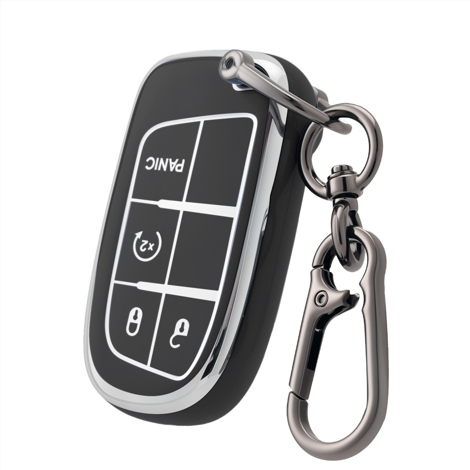 for Jeep Compass Key fob Cover with Keychain(4 Buttons)