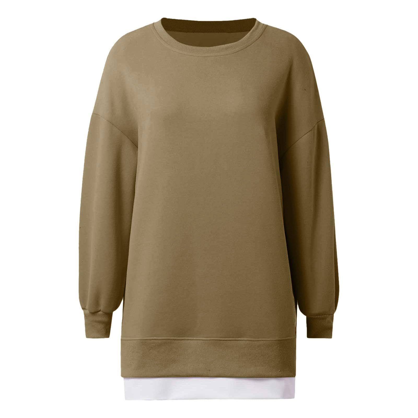 Sudadera Mujer Sin Capucha，Sudadera Informal de Manga Larga sin Capucha con Cremallera Frontal y Cuello para Uso Diario en Color sólido