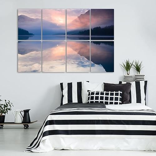 Miniatura 2 de Paneles de pared acústicos insonorizados Zen como lago Montaña Agua Paisaje Paisaje Naturaleza amanecer Amanecer Arte Autoadhesivo Paneles Acústicos