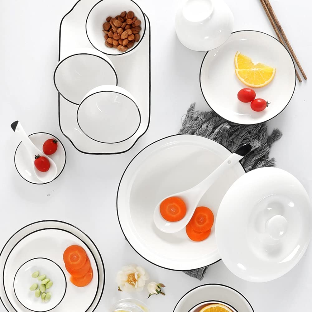 Zestaw naczyń ceramicznych składający się z 29,56 elementów, w tym talerzy, naczyń itp., zestaw naczyń ceramicznych, porcelanowa zastawa stołowa, dla 10 osób, czarny,