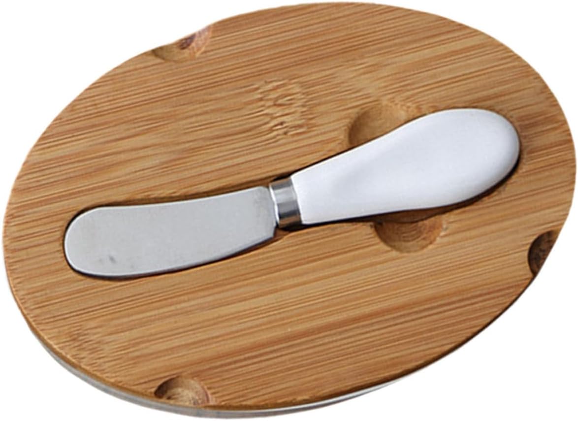 SAFIGLE Ceramic Butter Dish with Lid and Cutter Oval Butter Storage Box for Cheese Preservation for Kitchen Dining