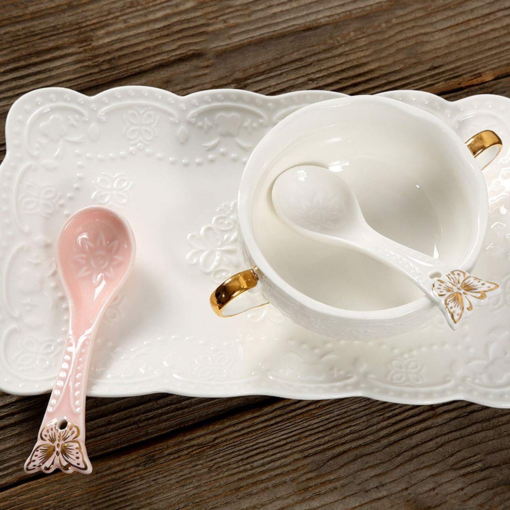 Juego de cucharas soperas de 10 cucharadas, Cuchara de Porcelana Creativa Miaojin, Cuchara de café, Cuchara de arroz, Juego de cucharas de cerámica Bonitas, Cuchara para,C