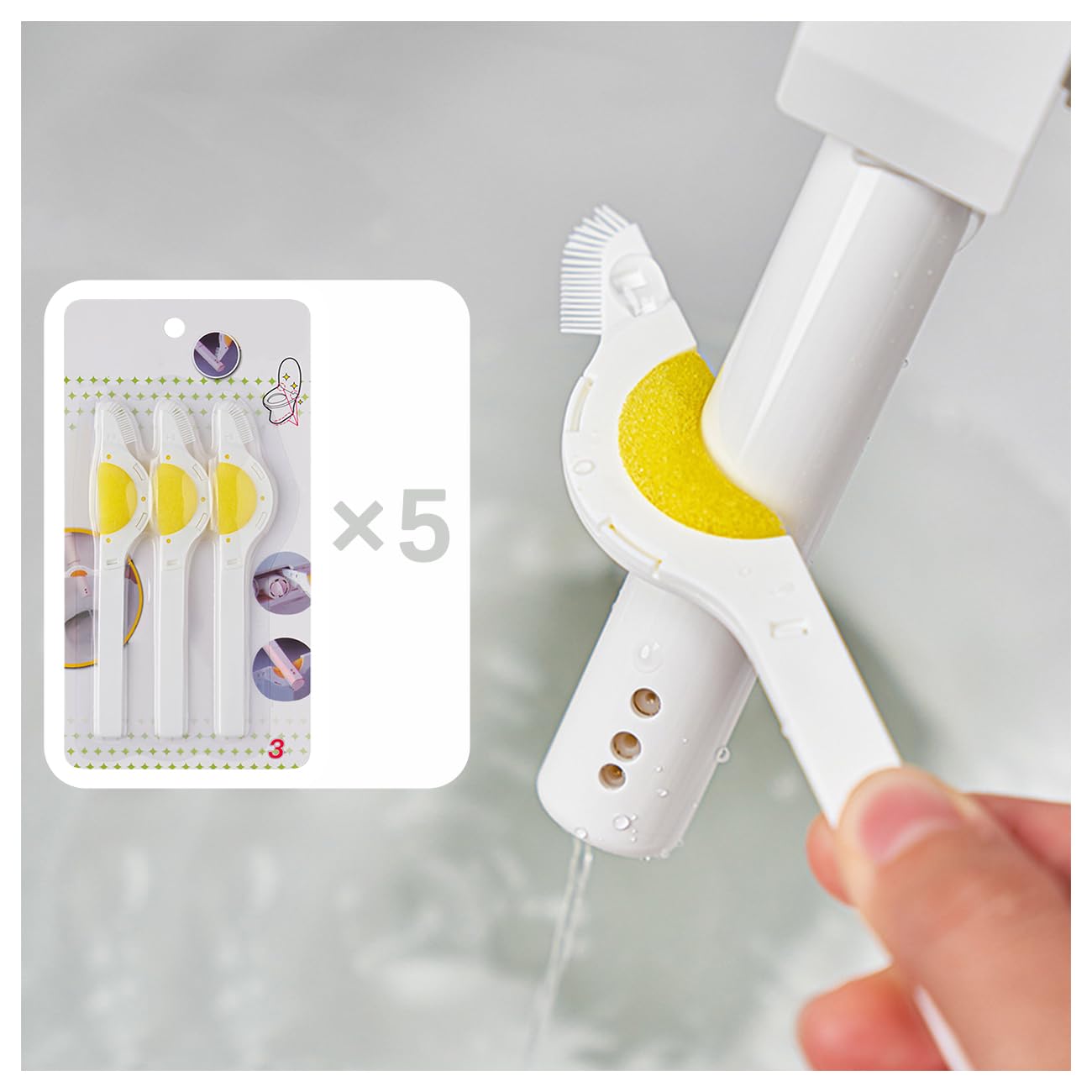 15 Pack 3 in 1 Smart Toilet Seat Water Sprayer Electric Bidet Seat Nozzle Brush Set