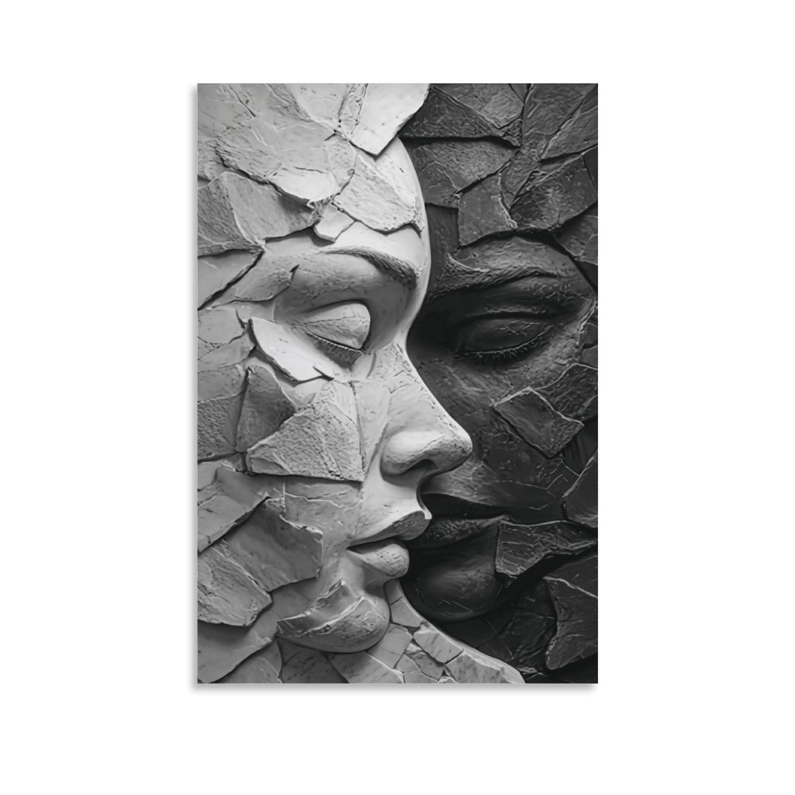 XPASHIQWC Black & White Portrait Wall Decor Poster Canvas Prints Picture Modern Wall Art Picture Wall Hanging for Bathroom Wall Decor 20x30inch(50x75cm)