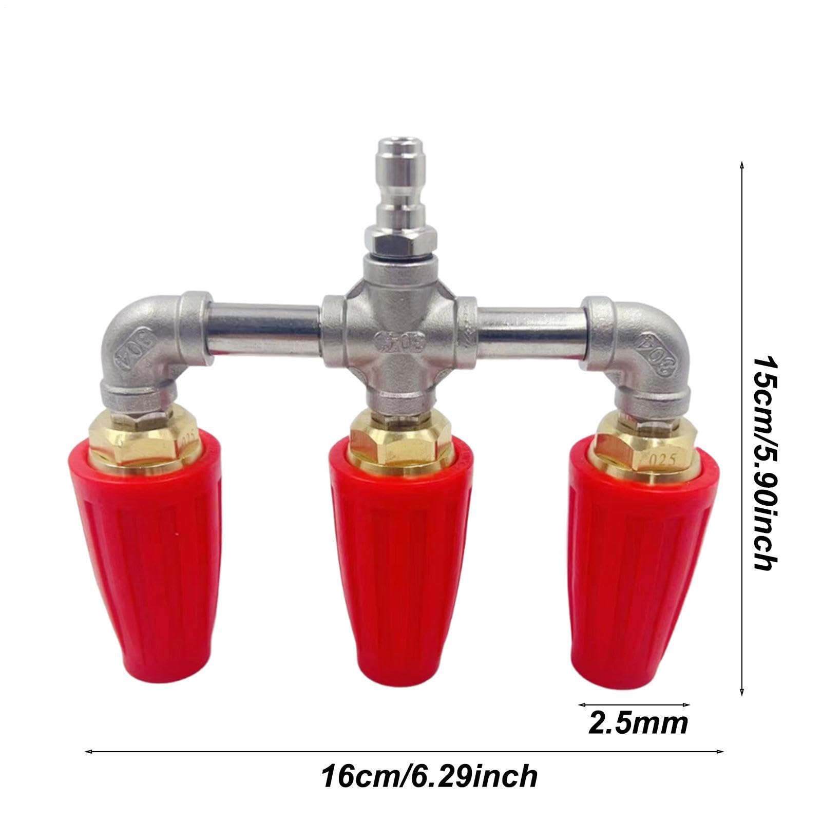 Limpiadora A Presión De Boquilla Triple Herramienta De Cabezal Rociador | Punta Turbo Hidrolimpiadora Para Paredes, Ventanas, Ladrillo, Hormigón, Entrada Y Jardín