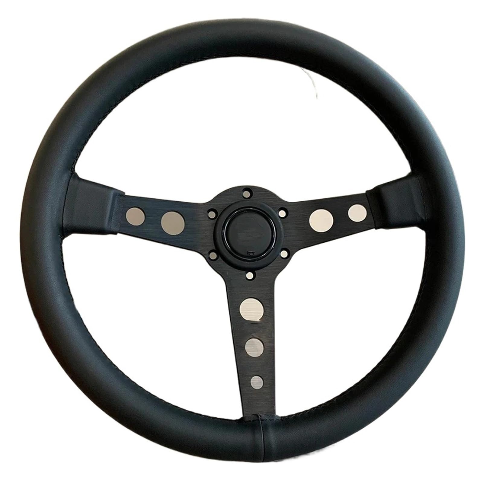 Volant Sport Universel 350 Mm 14 Pouces En Cuir Noir Palettes changement vitesse au volant
