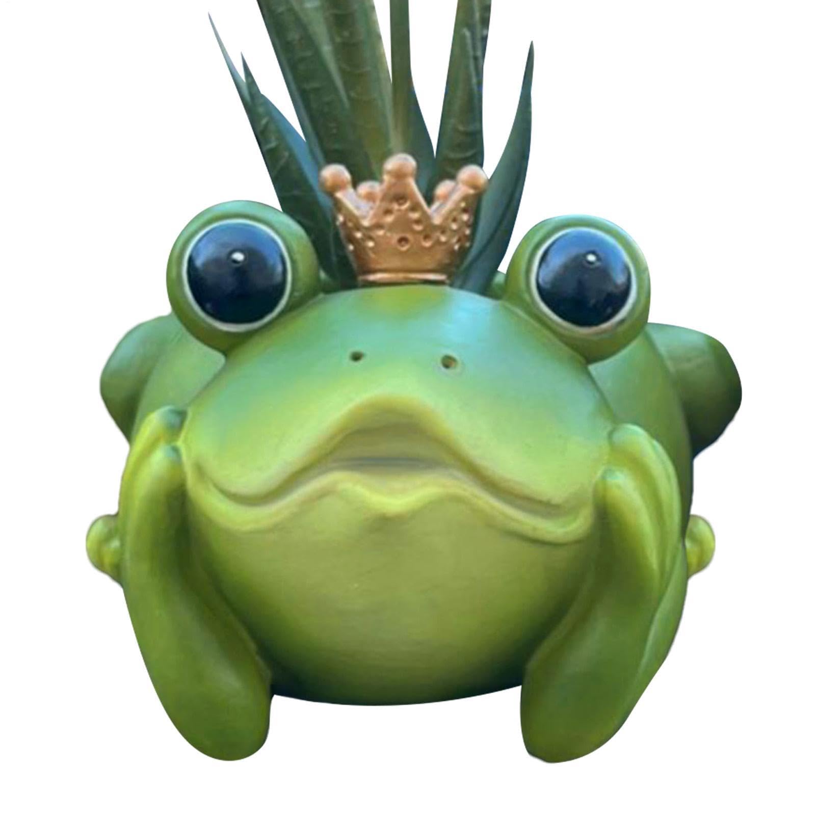 Récipient de jardin grenouille résine pour embellir vos petits espaces