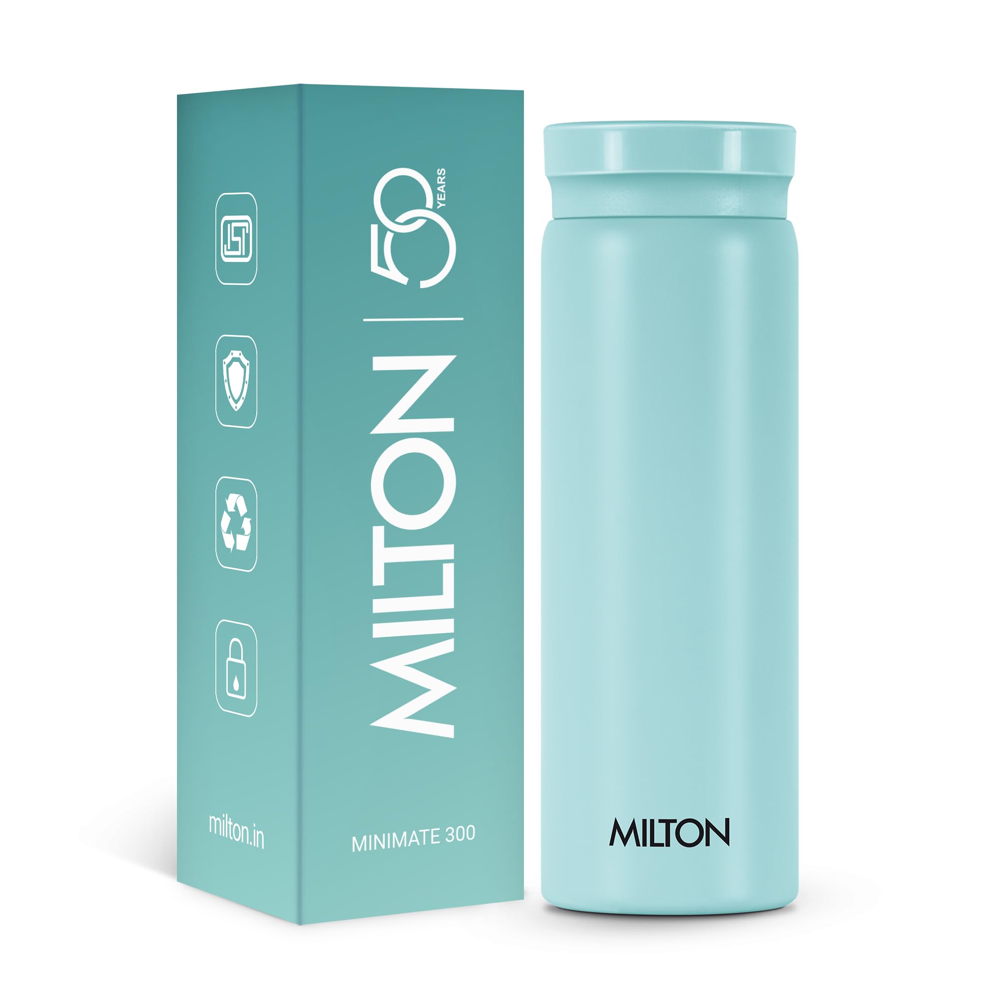 Milton Minimate 300 Thermosteel Compact ISI Certified Water Bottle, Vacuum Insulated Hot and Cold I SS304 Stainless Steel, Leak Proof I 280 ml, Blue-image-30