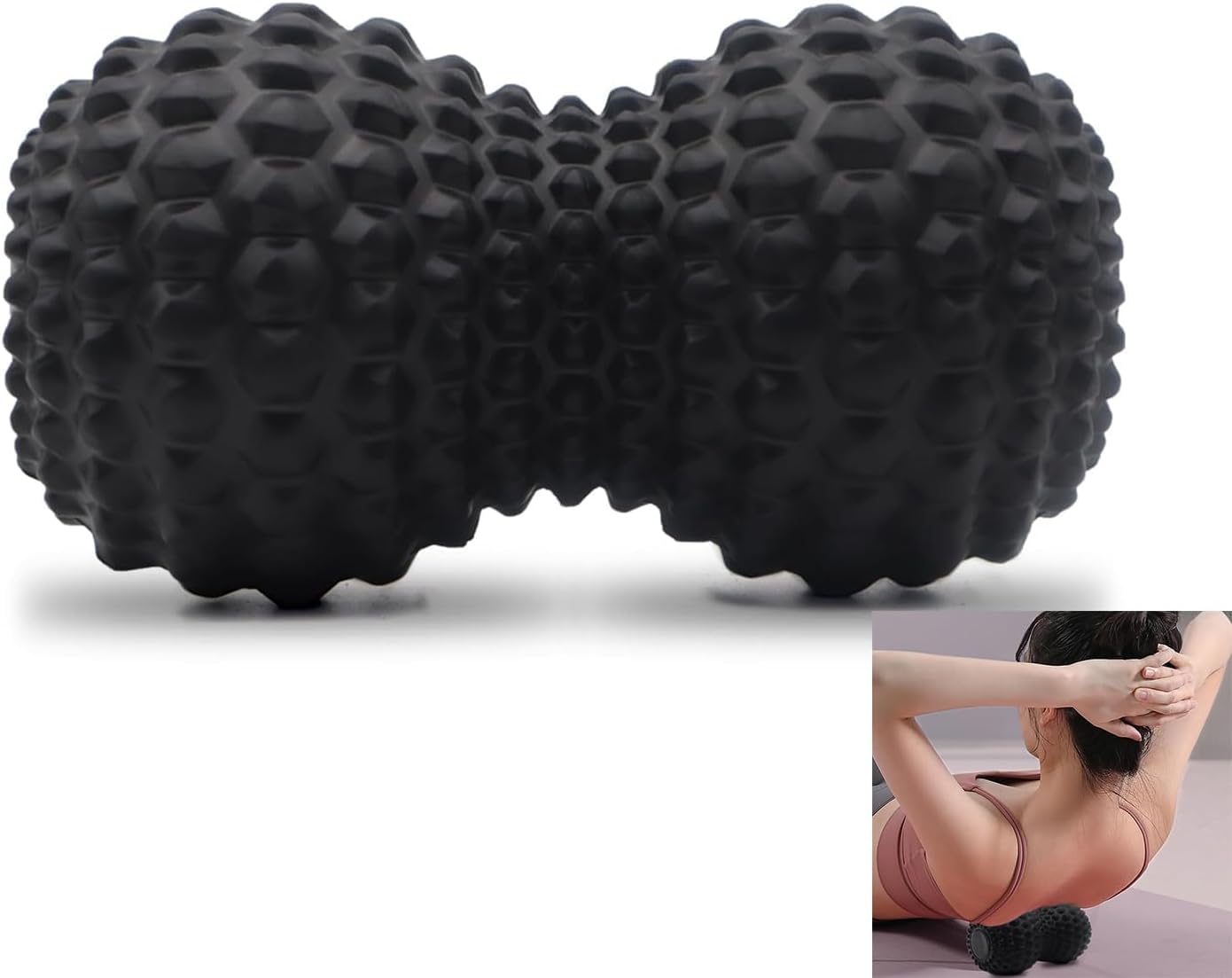 Peanut Massage Ball, Double Lacrosse Massage Roller Ball, Physical Therapy, Massage Ball Roller for Deep Tissue Muscle Massage,Myofascial Release, Muscle Knots, and Yoga Therapy