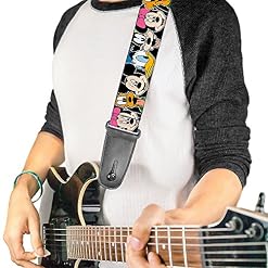 Buckle-Down GS-WDY092 Sangle de guitare Motif personnages Disney Noir 5,1 cm - Les Beatles, Paul McCartney, John Lennon, RIngo Starr, George Harrison Buckle-Down GS-WDY092 Sangle de guitare Motif personnages Disney Noir 5,1 cm – Image 2