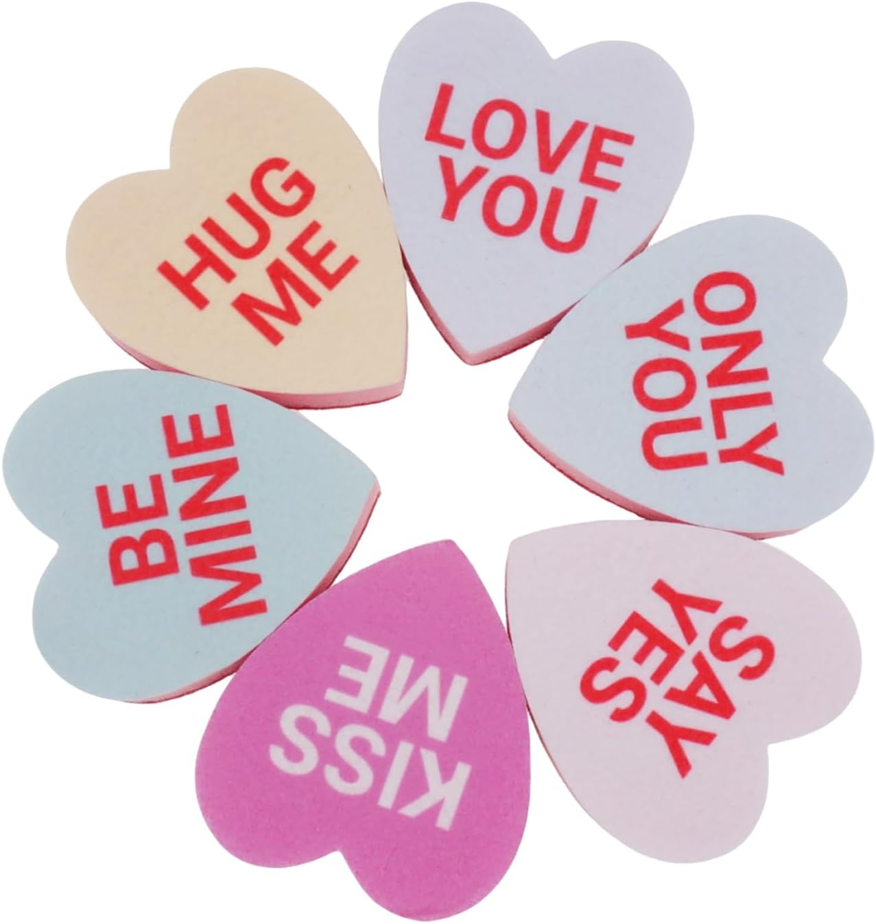 Heart Shaped Sponge with Words, Dual-Sided Kitchen Scrubber for Washing Dishes, Pots, Pans and General Household Cleaning, ‌Multicolour (6 Pack) image 5