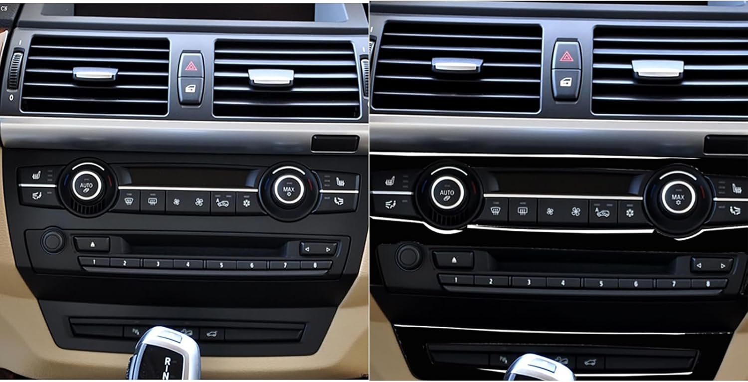 Car Carbon Fiber Accessories Air Vents Kit 2pcs Protective Cover Anti-Scratch Sticker Compatible with BMW X5 E70 2008 2009 2010 2011 2012 2013 X6 E71 2009 2010 2011 2012 2013 2014