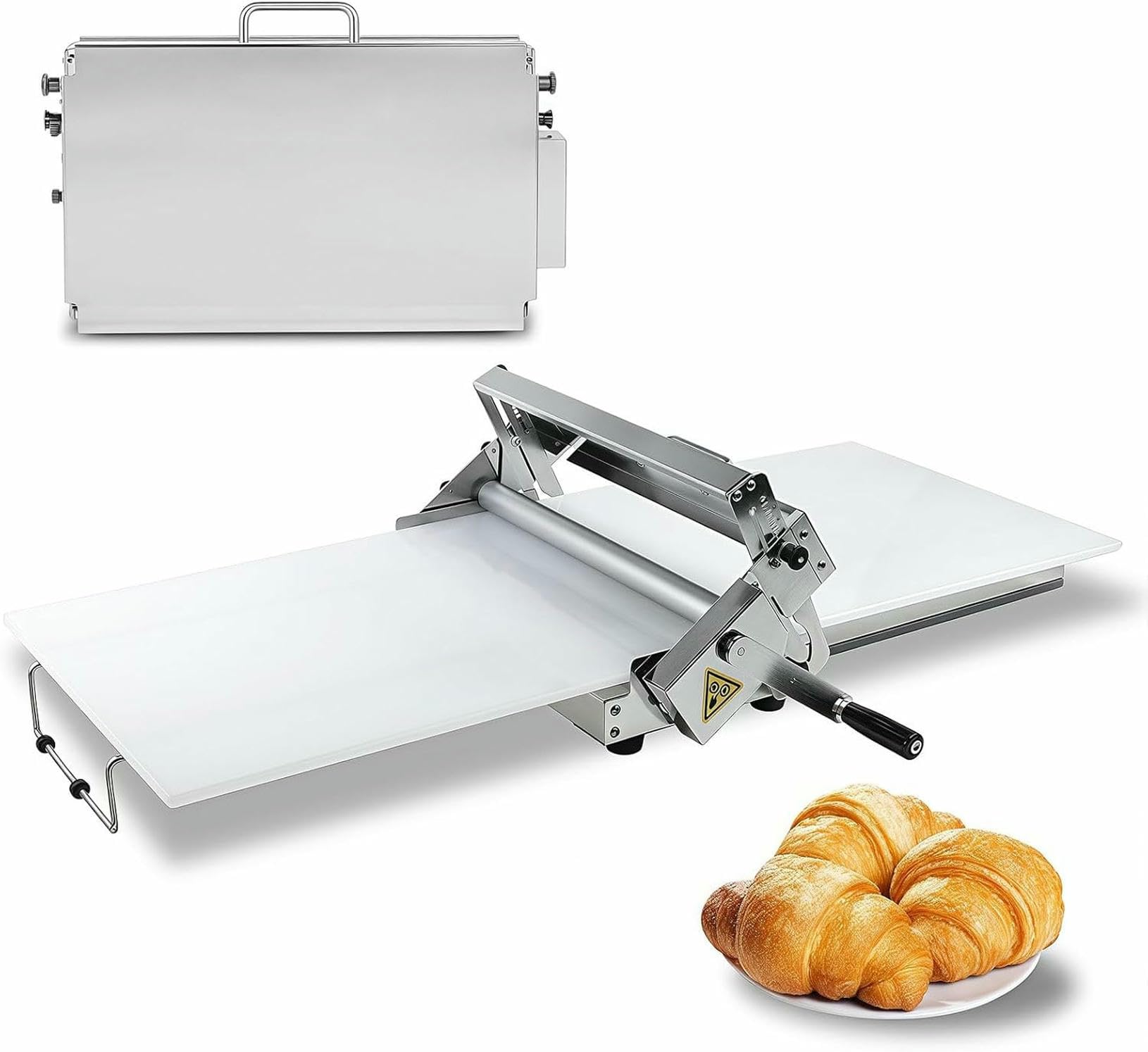 Sfogliatrice manuale per impasto, spessore regolabile, grado commerciale, per cottura professionale e pasticceria