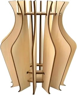 2pcs 3D Wooden Puzzle Flower Vase Building Set Seamless Fit DIY Wood Craft Hobbies Kit for Coffee Shop Bedroom Decoration(ColorA1)