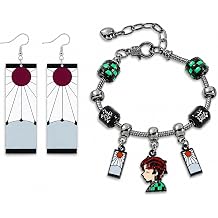Anime Beaded Bracelets and Earring Set, Cosplay Gifts for Fans & Collectors