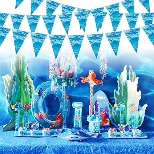 Lnlofen Sea Party Decorations, 5 Packs Ocean Themed Pennant Banner,Under The Sea Triangle Flag Banner Party Supplies, Sea Theme Mermaid Bunting Banner Decor For Boys Girls #TOP2