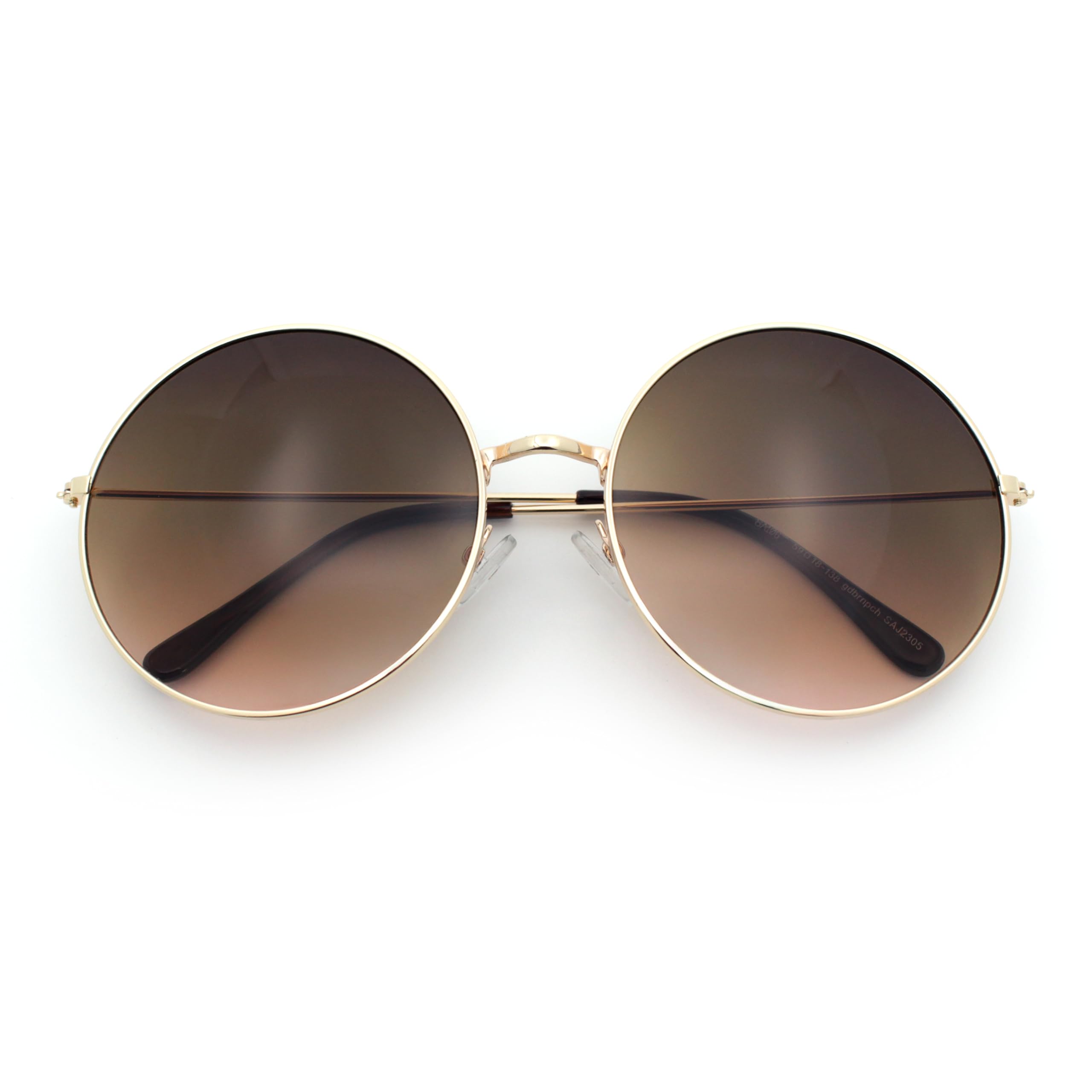 Klassische Übergröße Joplin Style Hippie Runde Gläser Sonnenbrille, Gold (Gold Brown Peach), Einheitsgröße