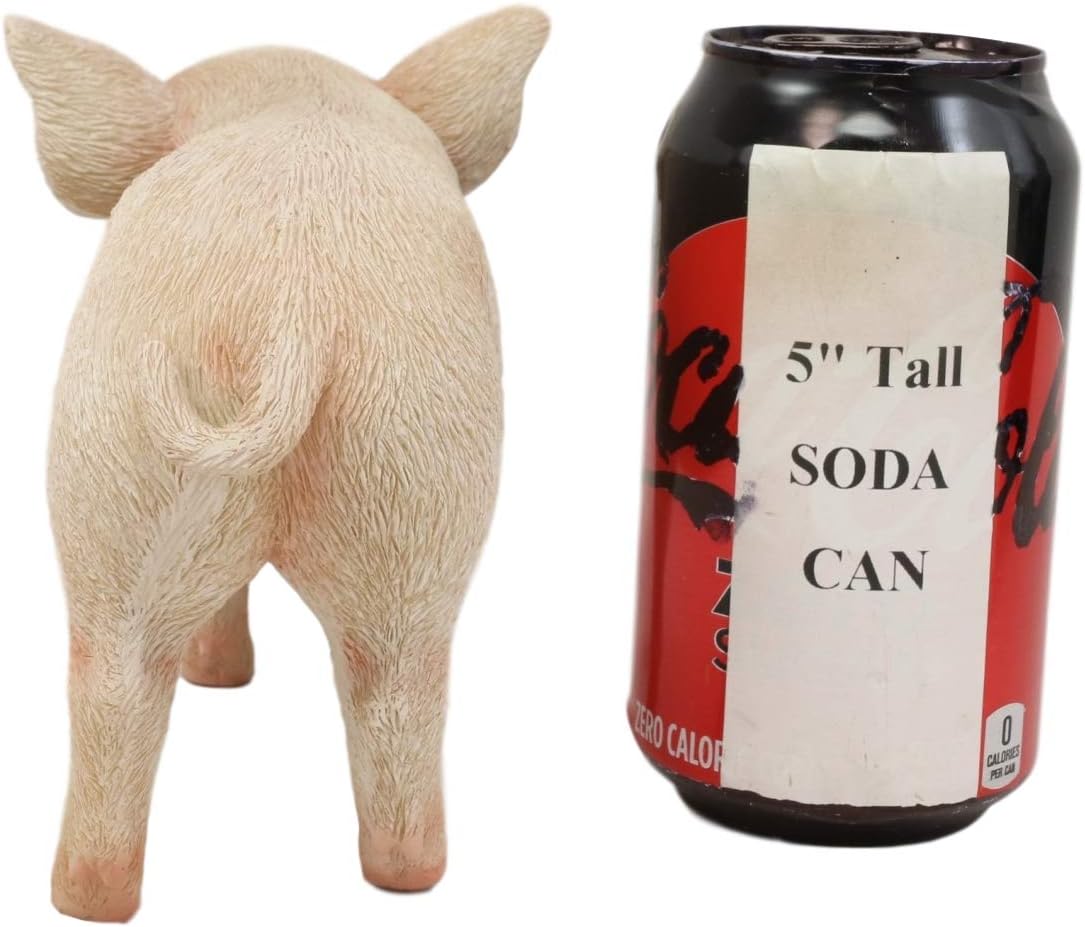 Ebros Adorable Realistic Animal Farm Babe Piglet Pig Statue 8" Long Rustic Country Piggy Pet Porcine Pigs Collectible Figurine image 5