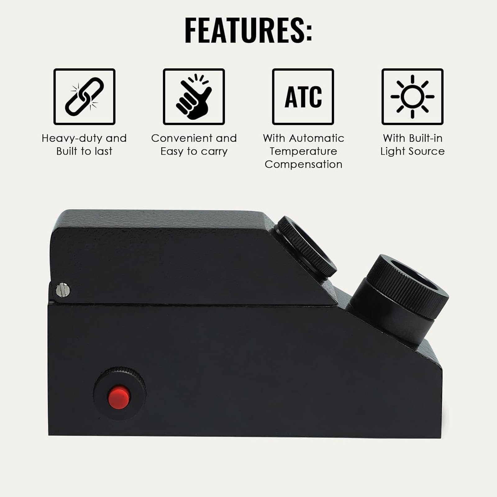 Refractómetro Portátil Profesional para Gemas, Probador De Identificación De Joyas con LED Integrado, Rango De Índice De Refracción De 1.300-1.810, para Joyería, Oro, Plata Y Diamantes