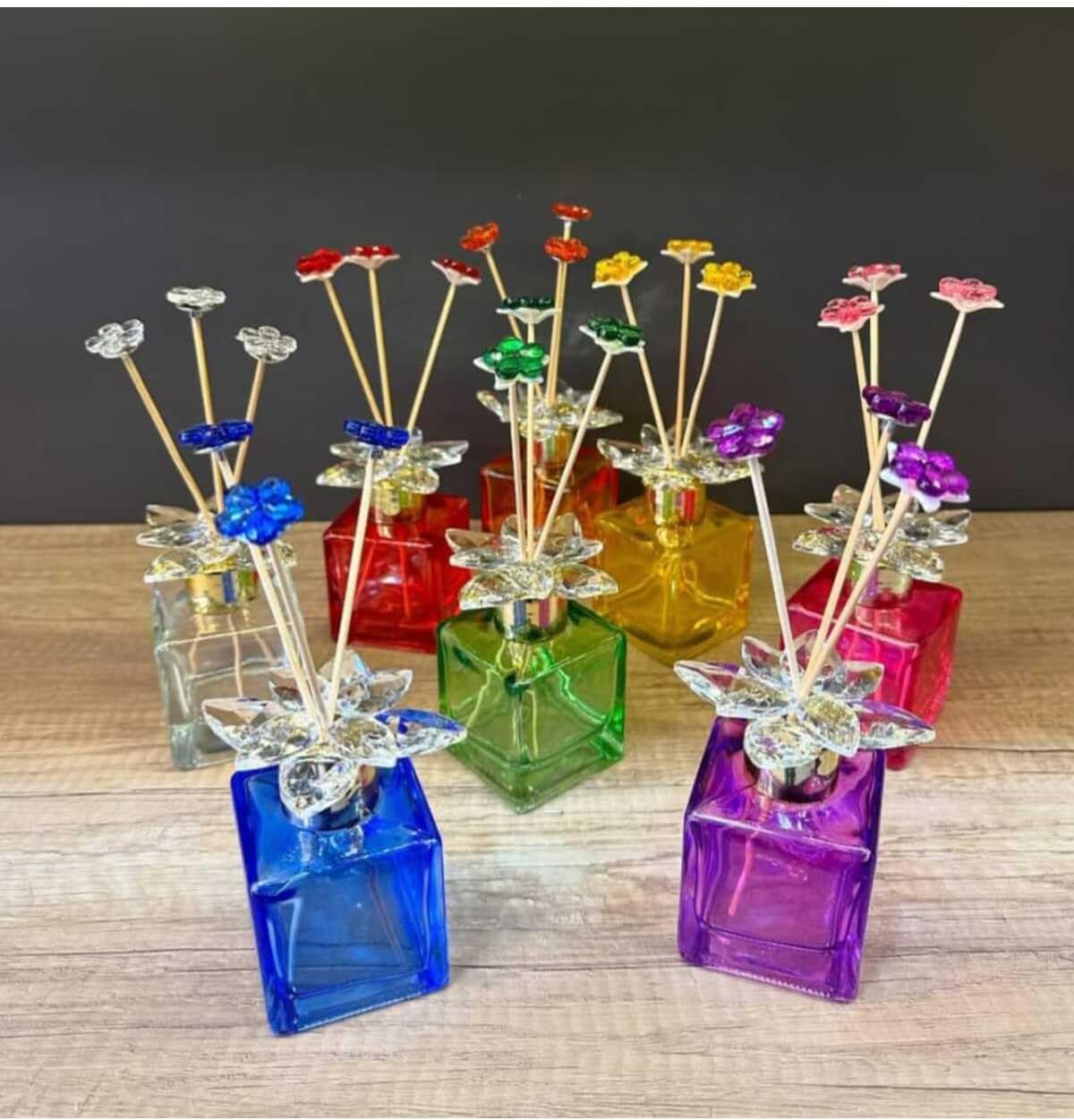 Crystal Glass Room Fragrance Diffuser Bottle Decorative Modern Multicolored - Multicolor
