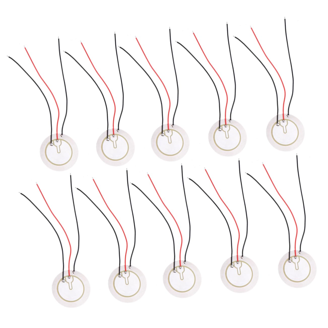 Housoutil 10pcs Three-pole Buzzer Piezo Disc Piezo Buzzer Steel Sheet Piezoelectric Ceramic Chip Random