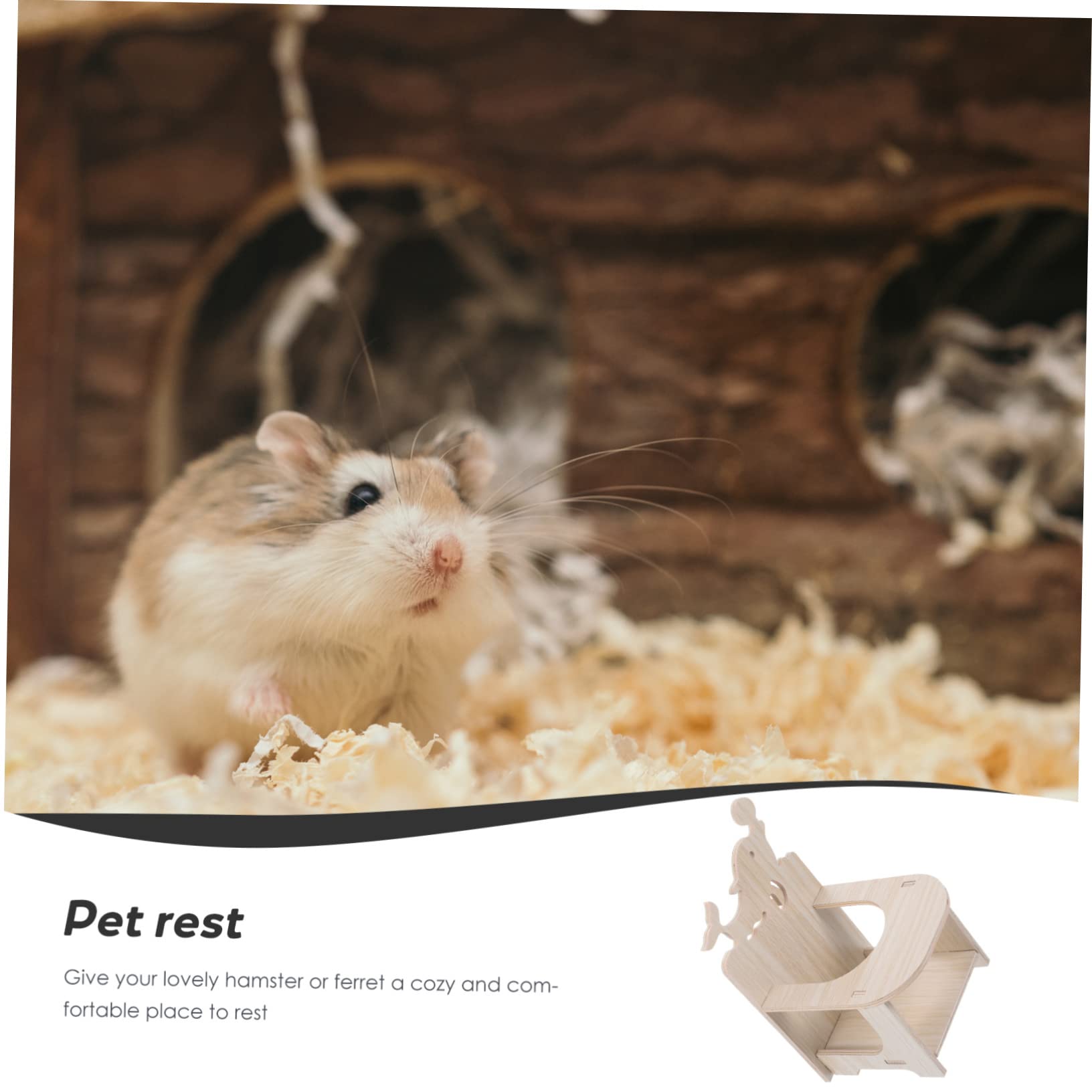 GALPADA 1Set Handmade Wooden Hamster Chair with Tray Cozy High Chair for Pets for Feeding and Relaxation Portable Compact Hamster Accessory