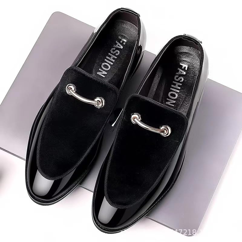 Mens Suede Leather Classic Lace Up Oxford Shoes Lightweight Retro Casual Flats Loafers for Daily Walking Business Shoes(Black,6.5)2