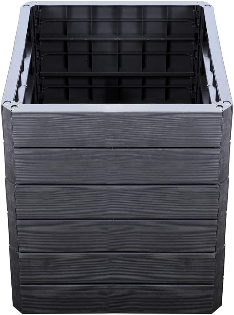 Exaco 645115-NP ERGO Square Modular Raised Garden Flower Bed, Anthracite