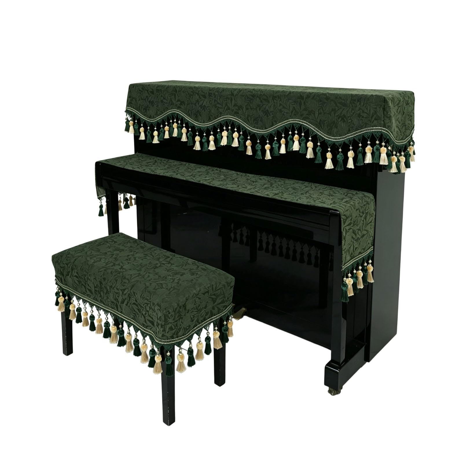 Pokrowiec na fortepian do pianina, nowoczesny, minimalistyczny półpokrowiec z odpornej na kurz osłony górnej z tkaniny(Double Bench Cover)