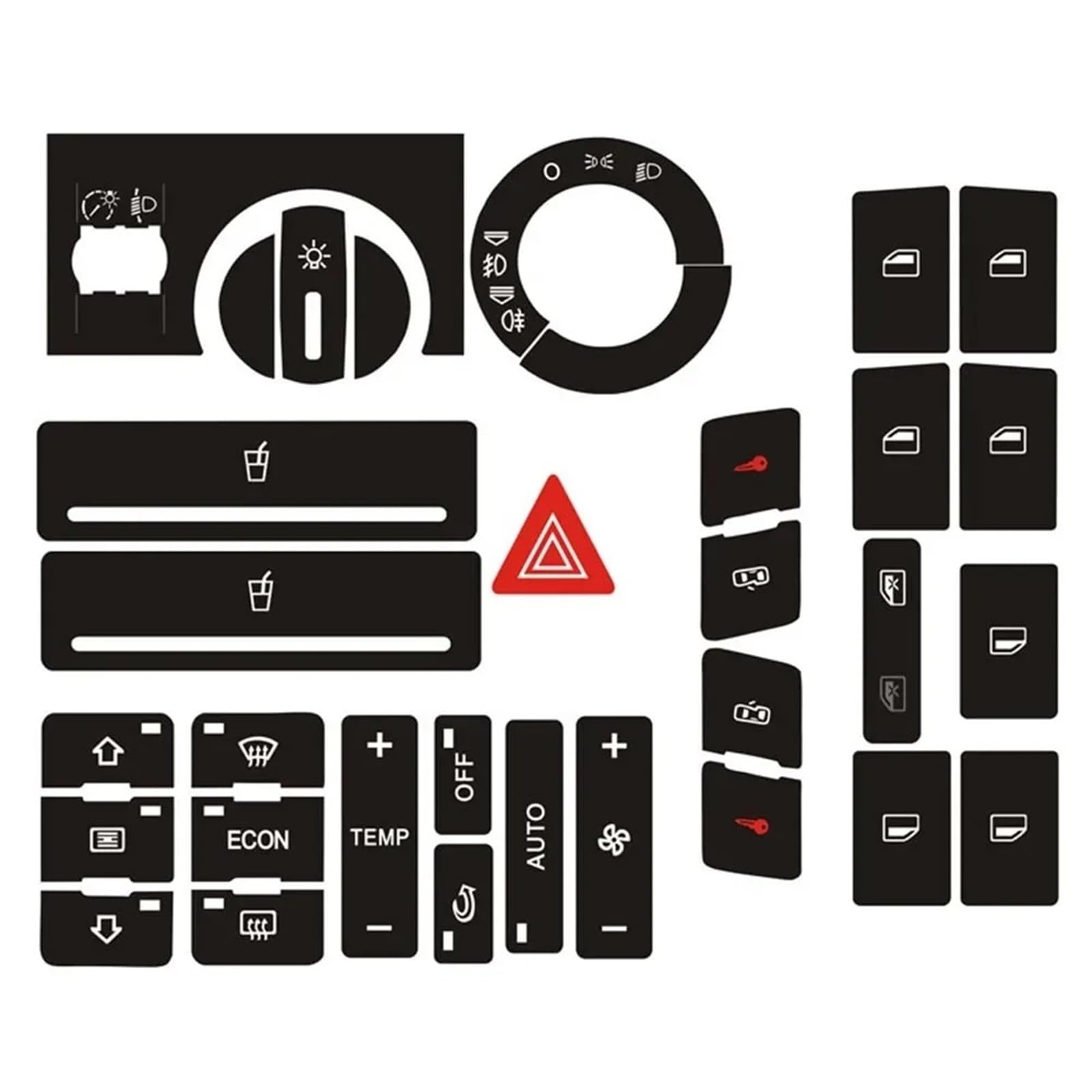 Car Button Decals Compatible with A2 1996-2003 1set Car Button Repair Decal Sticker Push Headlight Adjustment Worn Knob Switch