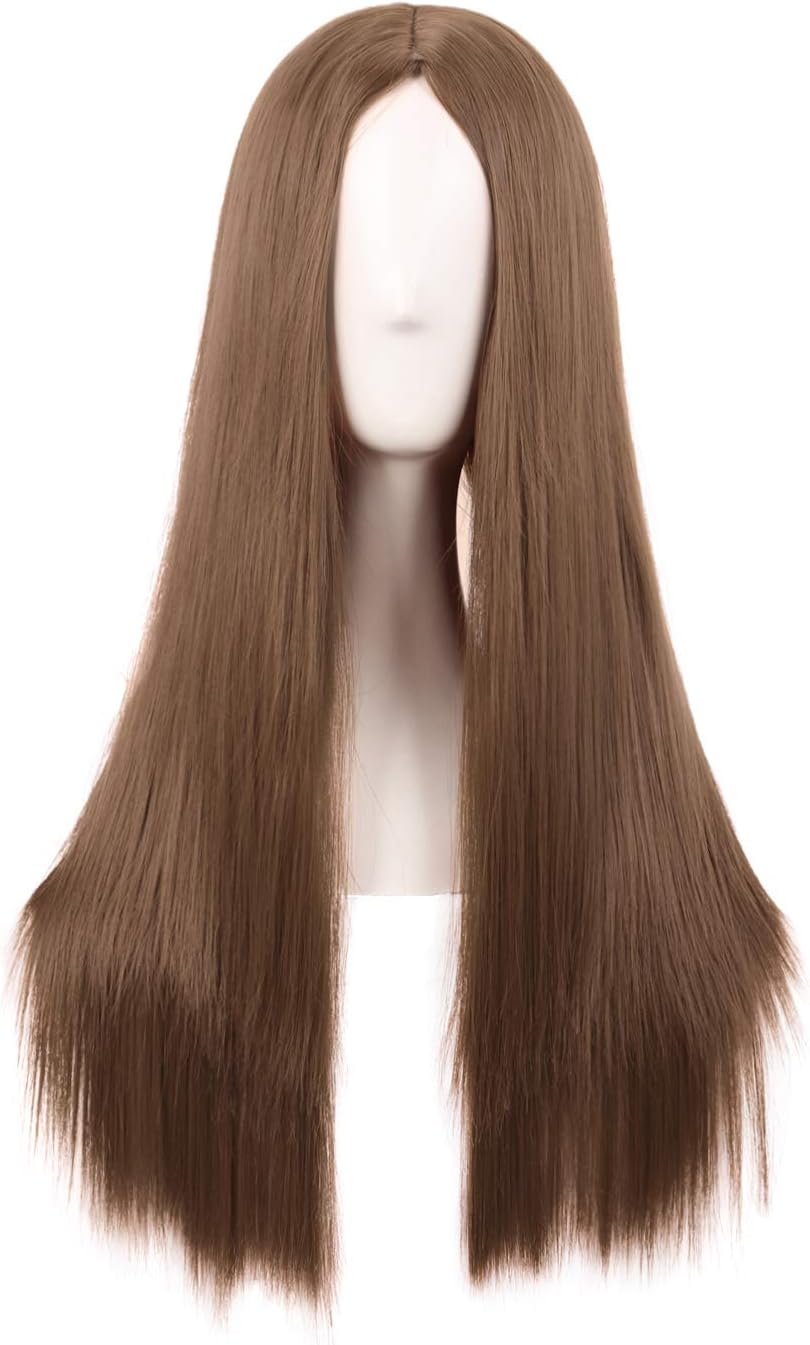 28 Inch/70cm Women Special Long Straight Synthetic Wig (Light Brown)