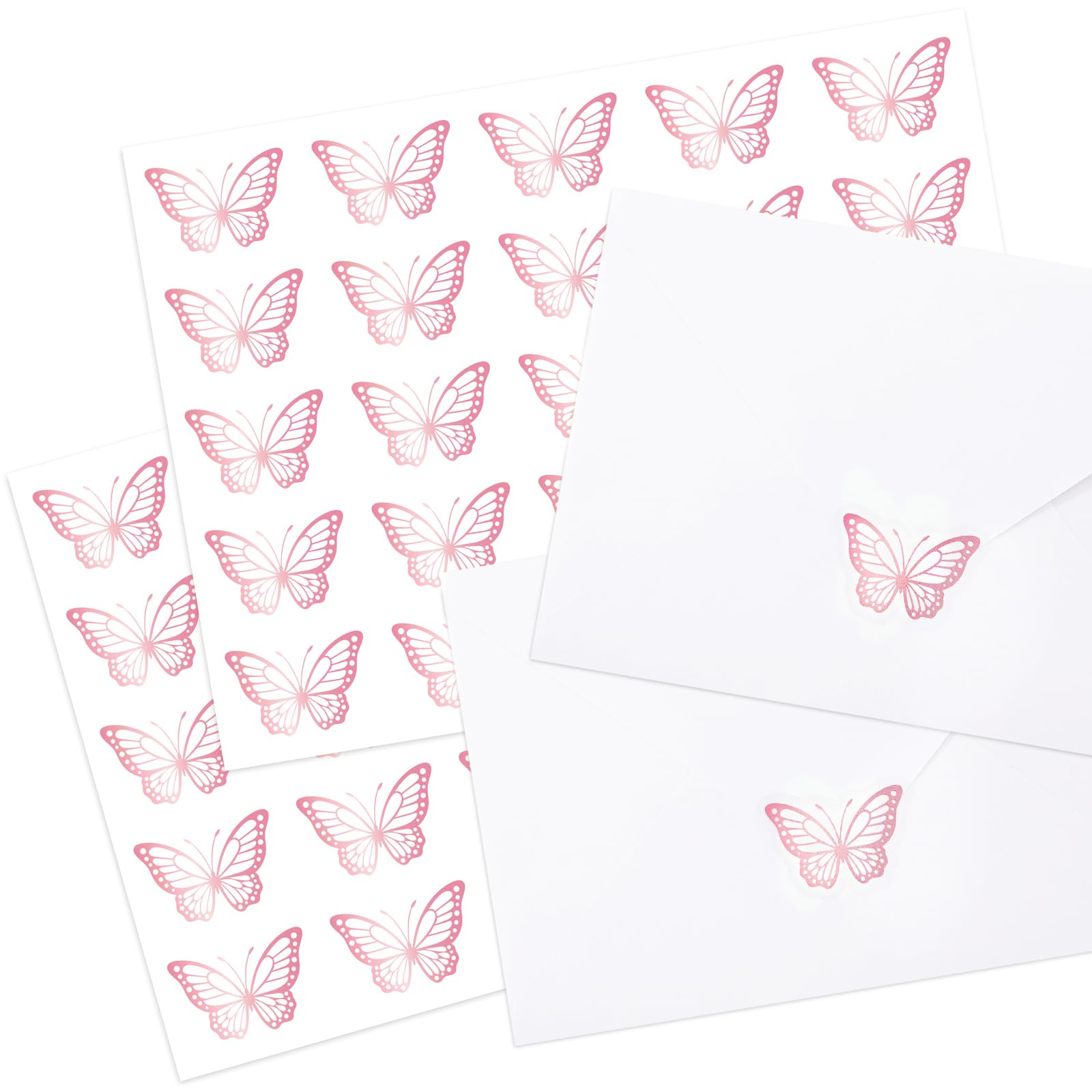 Stickers papillon rose Whaline pour sublimer chaque emballage cadeau et vœux