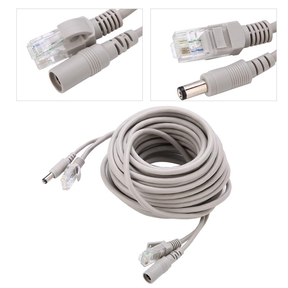 CCTV Cable, 5M / 10M / 15M / 20M AHD Video Power Cable for CCTV Security Camera Surveillance System, 2.1mm DC Power Connector(15M)