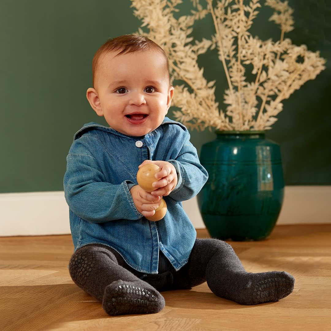 Body Gobabygo In Lana Con Rinforzi Antiscivolo - Per Gattonamento, 80% Lana, Made In Denmark - Foto 6