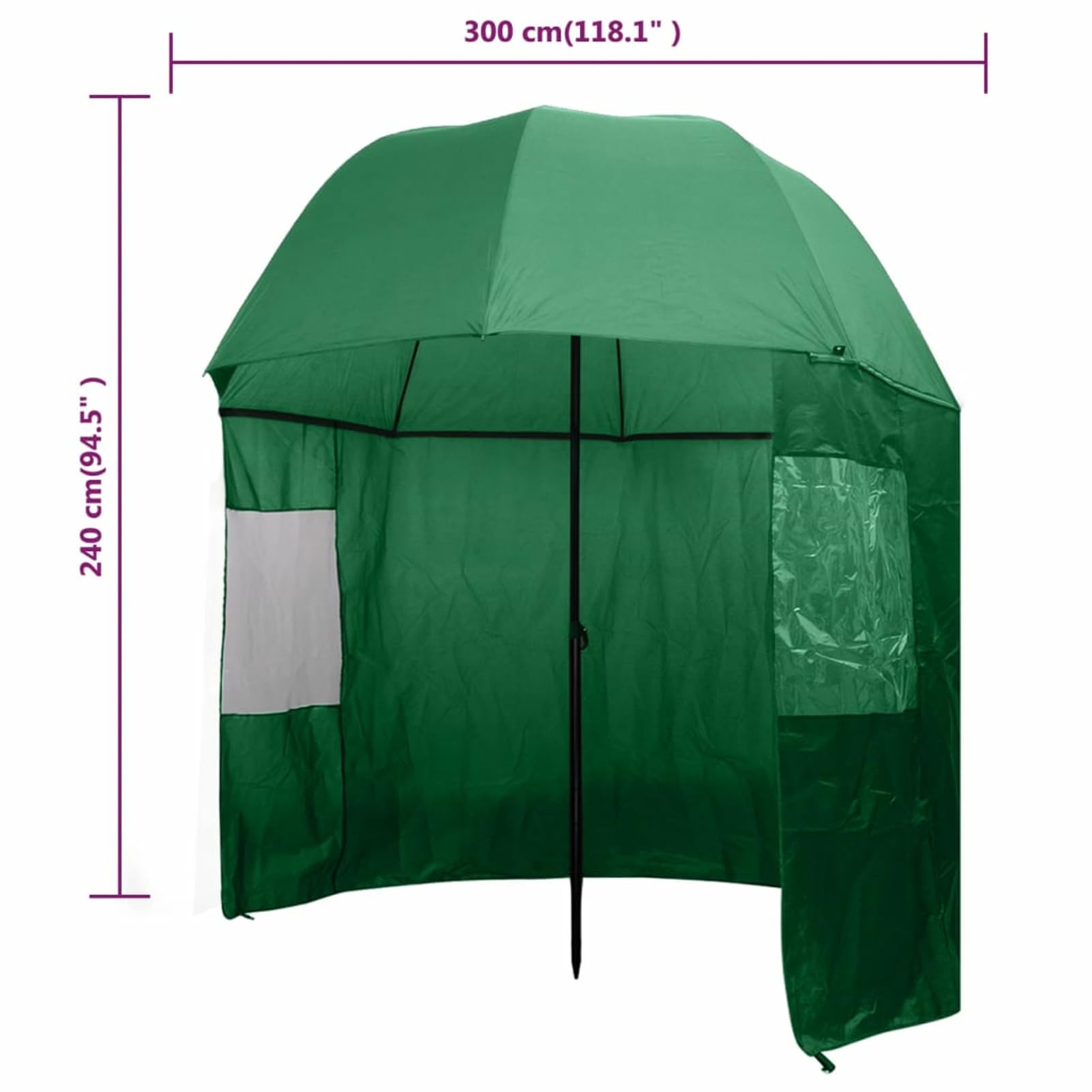 BaraSh Paraguas de Pesca Verde 300x240 cm Sombrero Paraguas Plegable Paraguas para El Sol De Cabeza