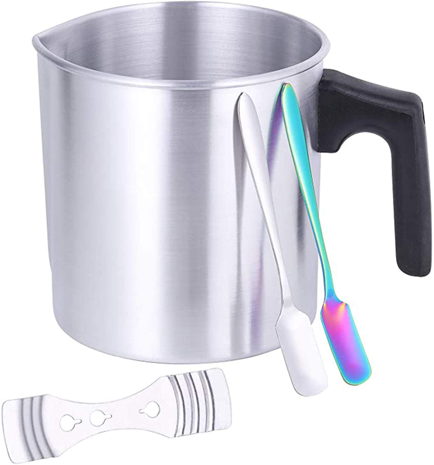 DELFINO DIY Candle Making Kits, Candle Making Pouring Pot, Candle Making Pitcher, Aluminum Construction Wax Melting Pot with Dripless Heat-Resisting Handle & Pouring Spout