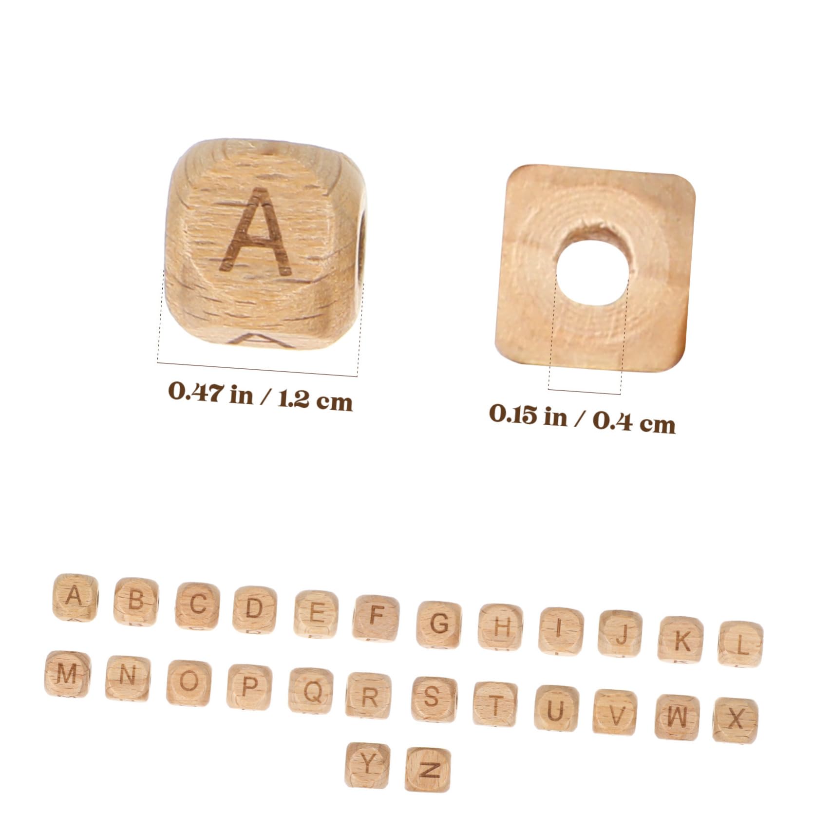 Didiseaon 260 Pezzi Perline di Legno con Alfabeto Ciondoli Lettere Quadre Perline di Legno Lettere per Creazioni di Gioielli e Progetti Fai da Te