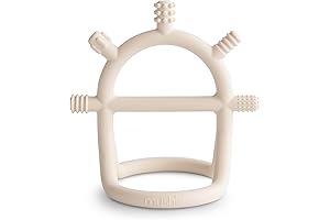 Silicone Baby No-Drop Mushie Sensory Teether Toy (Colorshifting Sand)