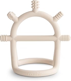 mushie Silicone Baby No-Drop Sensory Teether Toy