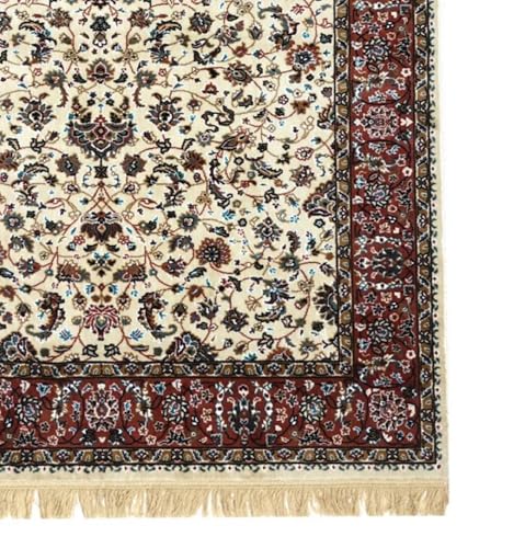 Image of Handmade Pure Silk Carpet 2 x 4 Feet Designer Oriental Silk Rug, Luxury 100% Silk Area Rug Perfect for Living Room, Bedroom & Home Decoration (MAC-23 Cream)