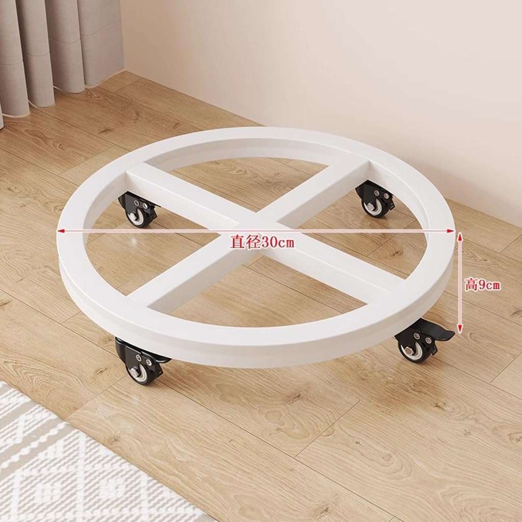 Metal Plant Caddy Saucer with Wheels Heavy Duty Iron Plant Stand Round Pot Trolley for Indoor and Outdoor Rolling Dolly Planter Caddy on Casters(Nero 40cm)