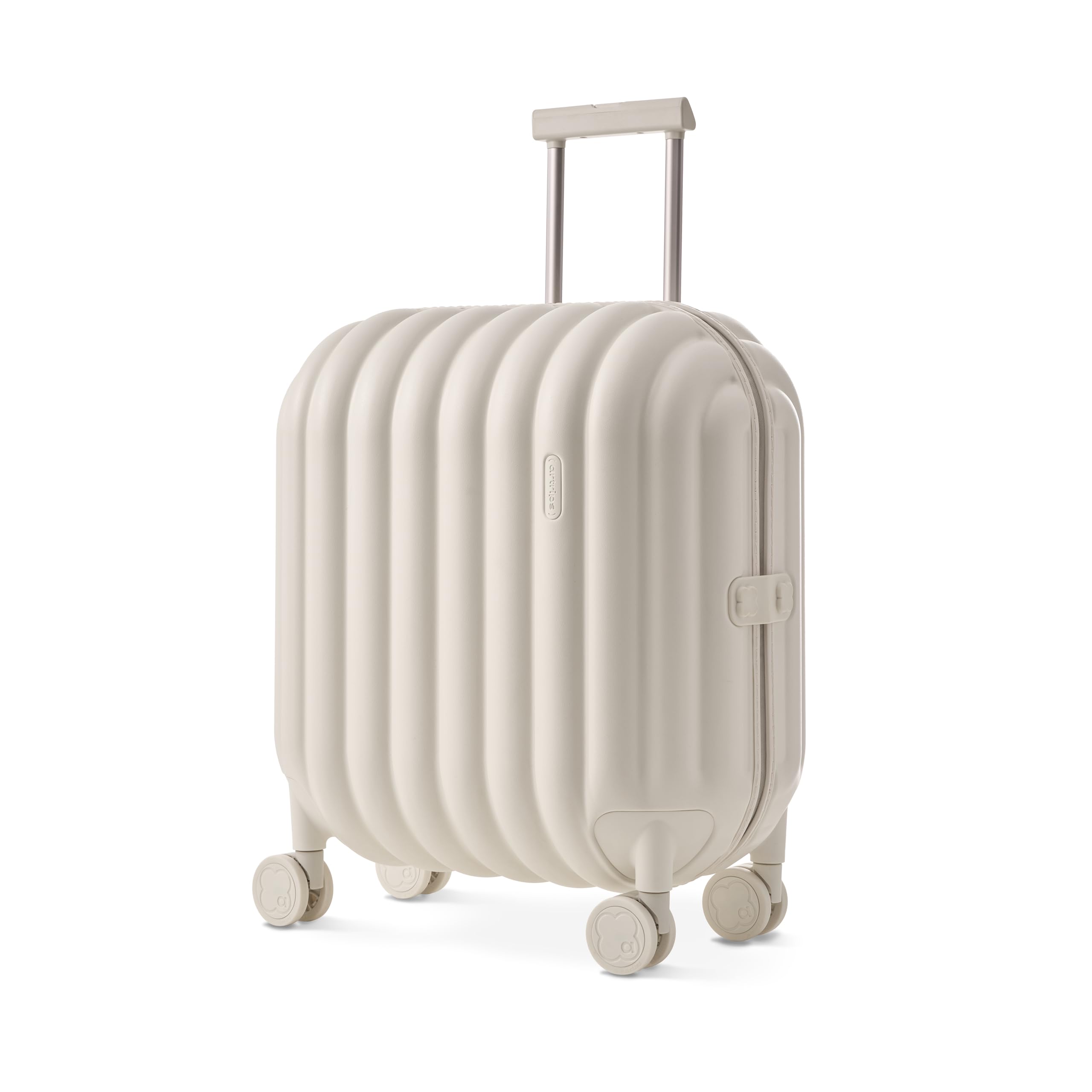 artrips）Hardside Lightweight Suitcase Luggage with Spinner Wheels & TSA Lock Luggages Set, White, 20", Bread Design